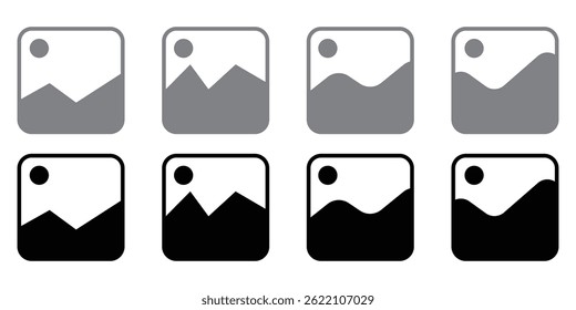 Set of Photo Icon vector illustration. picture icon. image icon. gallery icon set vector for website, app, UI , UX design element