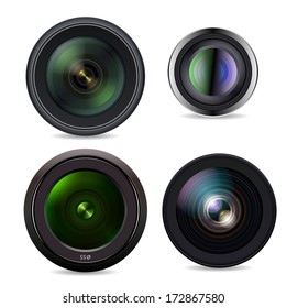 Set of Photo Lens isolated #2. Vector