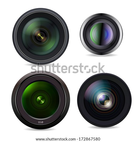 Set of Photo Lens isolated #2. Vector