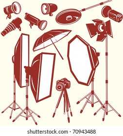 Set of photo studio equipment