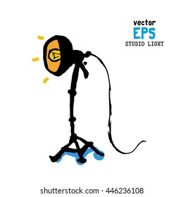 Set of photo studio equipment vector illustration