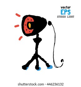 Set of photo studio equipment vector illustration