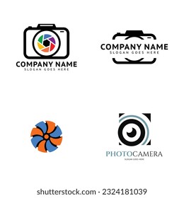 Set of Photographic Camera Icon Vector Logo Template Illustration Design