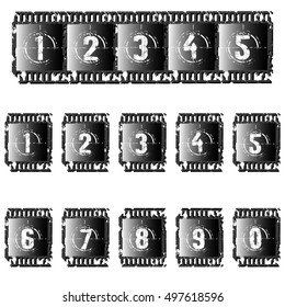 A set of photographic film with the report number. Vector illustration