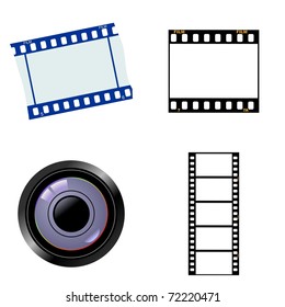 Set of photographic objects. Vector