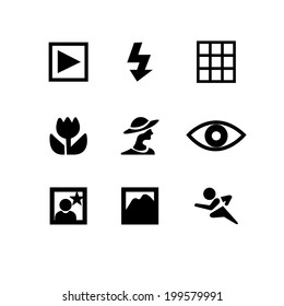 Set of photography icons in white background 