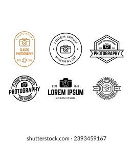 Set of Photography logo. Camera logo vector design collection on white background. 