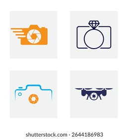 Set Of Photography Logo Design Concept For Camera Symbol Vector Template