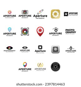 Set of photography logo design elements. Vector logos. Photo camera vector illustration
