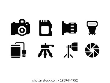 set of photography tool icons vector