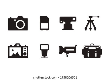 set of photography tools icon good for your business