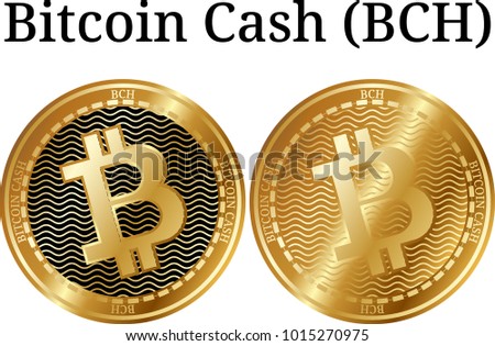 Set Physical Golden Coin Bitcoin Cash Stock Vector Royalty Free - 