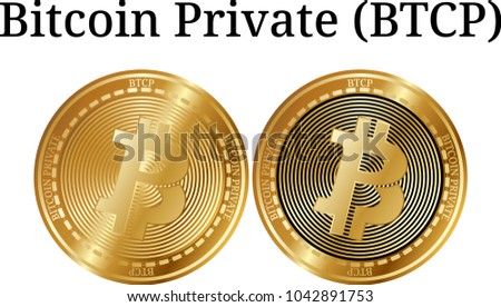 Set Physical Golden Coin Bitcoin Private Stock Vector Royalty Free - 
