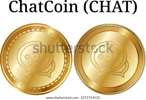 Set Physical Golden Coin Chatcoin Chat Stock Vector Royalty Free
