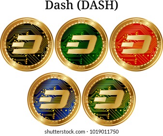 Set Physical Golden Coin Dash Dash Stock Vector (Royalty Free ...