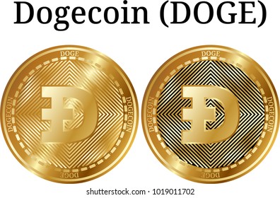 Set Physical Golden Coin Dogecoin Doge Stock Vector (Royalty Free ...