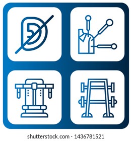 Set of physical icons such as Deaf, Acupuncture, Bench press , physical