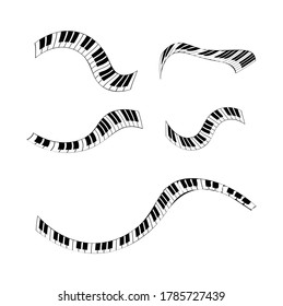 Set of Piano Tuts Illustration Symbol, Related Icon Audio and Music, Vector Icons Design. Isolated on white.