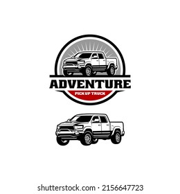 set of pick up truck illustration logo vector