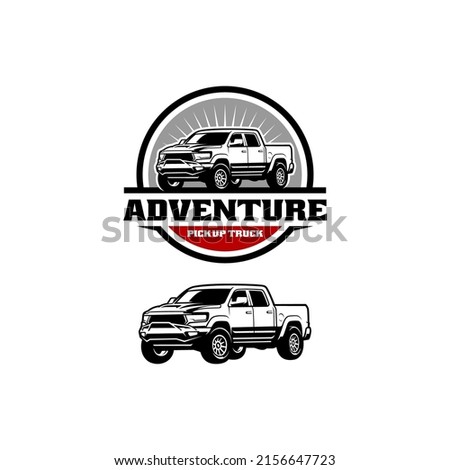 set of pick up truck illustration logo vector