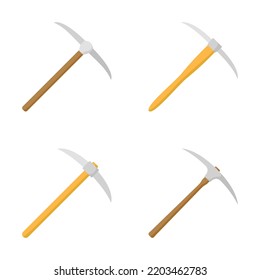Set of Pickaxe isolated on white background
