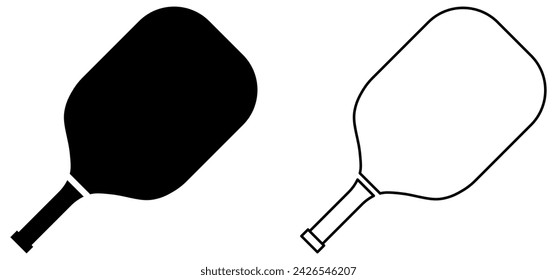 Set of pickleball racket in flat and line art style. Vector illustration 
