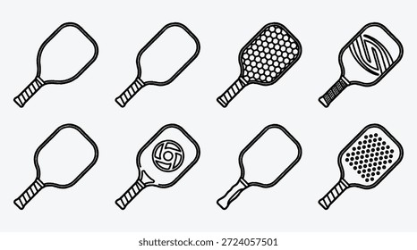 Conjunto de raquetes de pickleball e bolas no fundo branco