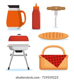 set of picnic icon