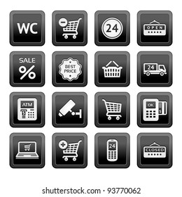 Set pictogram supermarket services, Shopping Icons