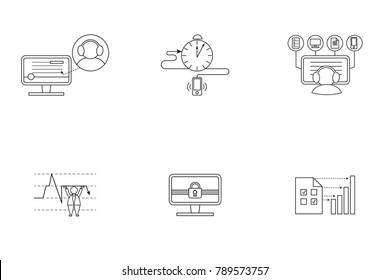 Set of pictogram for web site. Simple linear icon for your business.