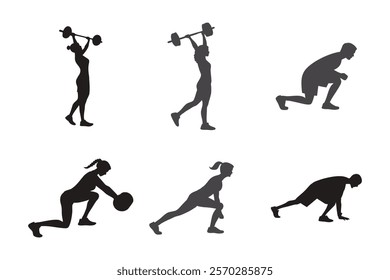 Set of picture fit cartoon character training