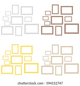 Set of picture frames, icon picture frames, photo frame. Flat design, vector illustration.