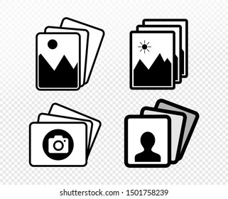 Set of picture portrait icon symbol. Vector illustration. Isolated on transparent background.