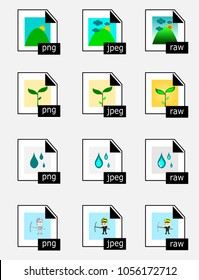 Set of picture program file formats icons for business ,Image file extensions,vector.
