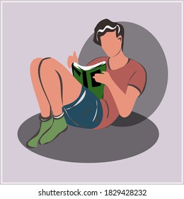 Set of pictures about freelancing, creative and it professions, education and reading. Work and study online. Gadgets, computer, phone, books. Boys and girls, students. Vector isolated image.