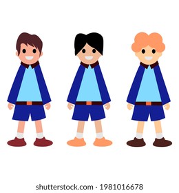 un conjunto de imágenes de niños, de vuelta a la escuela, después de las vacaciones