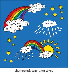 set of pictures with emotions cloud