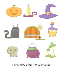 Set of pictures for halloween. Celebrate halloween EPS 10
