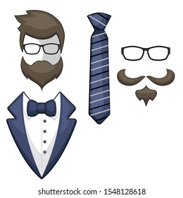 A set of pictures for the holiday The greatest dad of the world. Stock vector.
