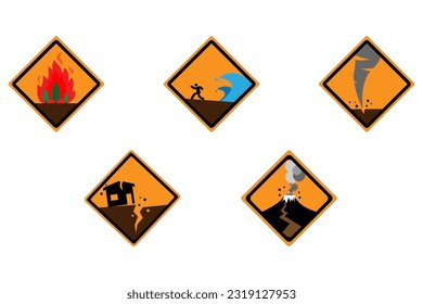 Un conjunto de imágenes que indican peligro. Ilustración del vector