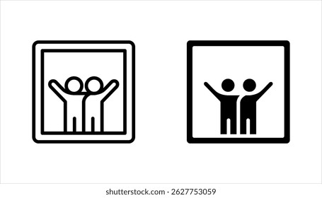 Conjunto de imágenes icono lineal. Biblioteca digital de fotos. Gestión multimedia. Ilustración vectorial sobre fondo blanco