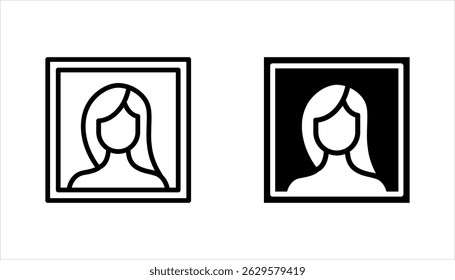 Conjunto de imágenes icono lineal. Biblioteca digital de fotos. Gestión multimedia. Ilustración vectorial sobre fondo blanco