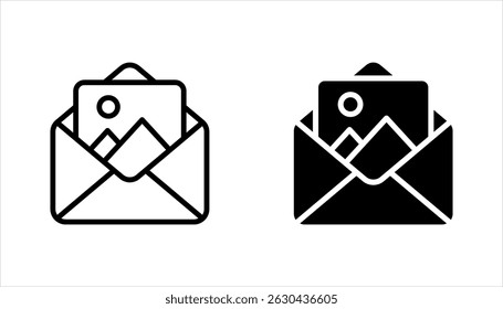 Set of pictures linear icon. Digital photo library. Multimedia management. vector illustration on white background