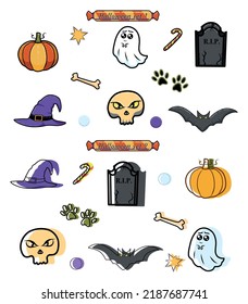 
A set of pictures on the theme of Halloween. Pictures for printing on fabric, cups, t-shirts, etc. Can be used as stickers, decals.
