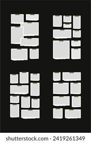 Set Pictures or photos frame collage. comics page grid layout abstract photo frames and digital photo wall template