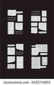 Set Pictures or photos frame collage abstract photo frames and digital photo wall template