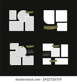 Set Pictures or photos frame collage abstract photo frames and digital photo wall template