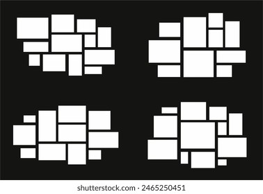 Set pictures or photos frame collage abstract photo frames and digital photo wall template