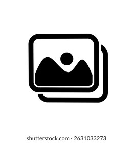 Conjunto de imagens pixel perfeito linear ui ícone. Biblioteca digital de fotos. Gerenciamento de multimídia. Design GUI, UX. Contornar um elemento isolado da interface do usuário para o aplicativo e a Web. Traçado editável. Fonte Arial usada