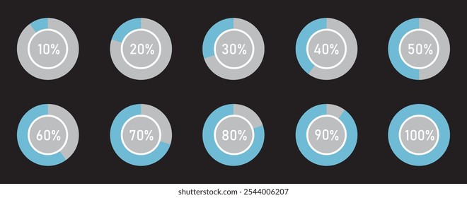 Set of pie chart graph design